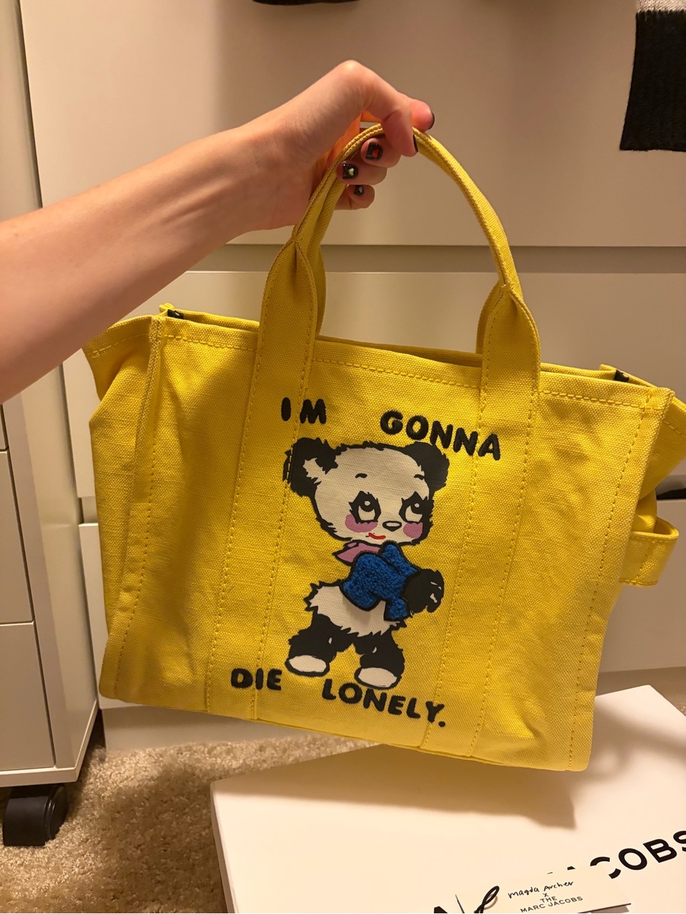 Marc Jacob x Magda Archer I’m gonna die lonely tote bag